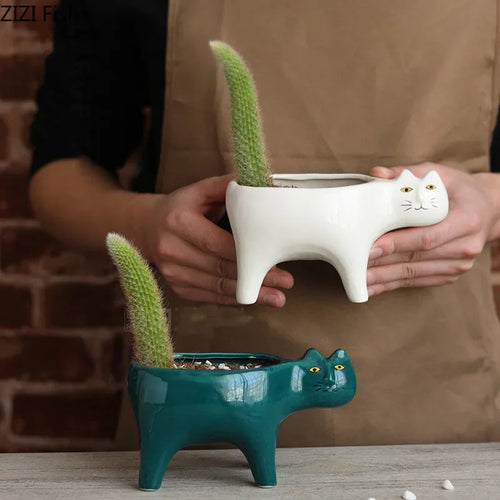 Maceta Gatito de Cerámica 🐱🌱